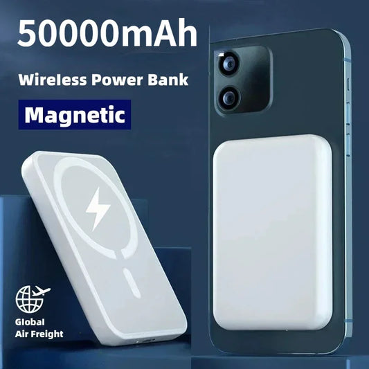 50000mAh MagSafe Power Bank – Fast Wireless Charging for iPhone 12–15
