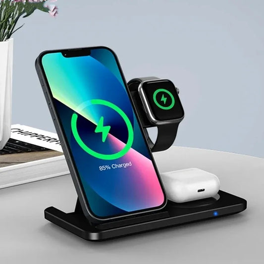 3-in-1 Foldable Wireless Charger – For iPhone, iWatch & AirPods