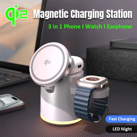 3-in-1 MagSafe Charger – 15W for iPhone, iWatch & AirPods