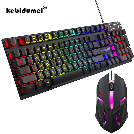 RGB Gaming Keyboard & Mouse Set – Wired, Backlit (104 Keys)
